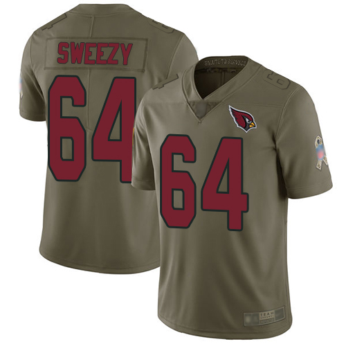 Arizona Cardinals Limited Olive Men J.R. Sweezy Jersey NFL Football #64 2017 Salute to Service